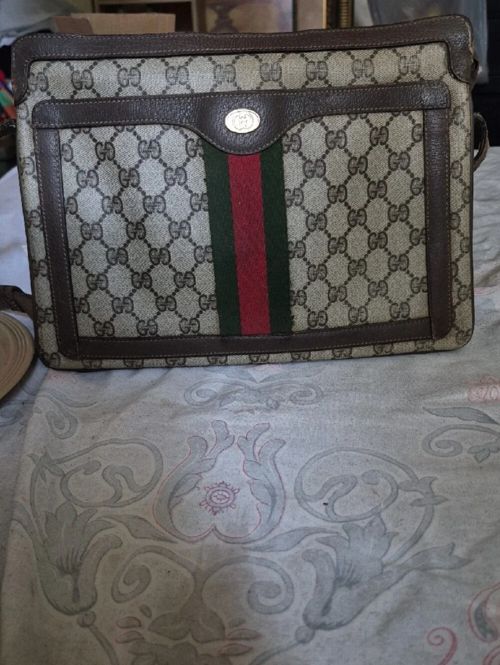 ✨ Vintage Gucci ✨ Iconic GG Monogram Web Stripe Shoulder BagRare Vintage Gucci G